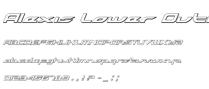 Alexis Lower Outline Italic font